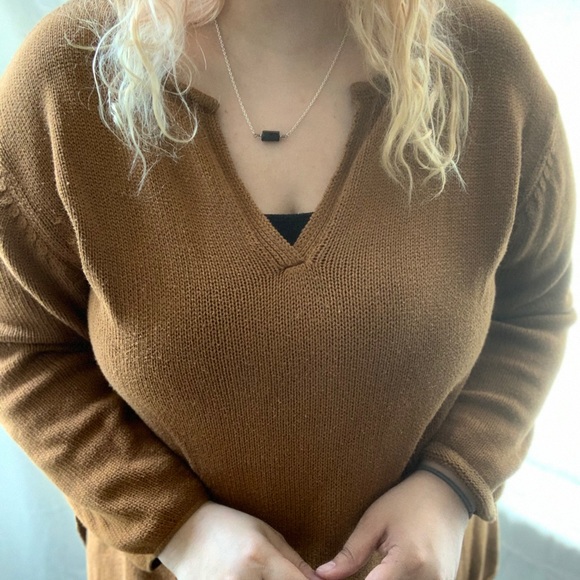 Vintage Brown V-neck Pullover Sweater SZ XL - Picture 8 of 12